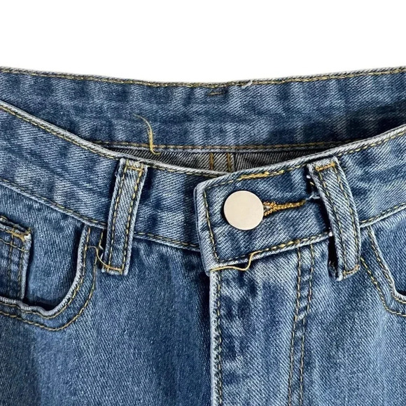 Dip Bleached High Waisted Jeans Colorblock Grunge Streetwear Size Small Denim - Picture 6 of 8